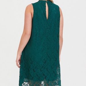 Green Lace Trapeze Dress